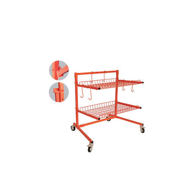 YD81-020A Parts Management Cart: 2 Shelves, 6 Hooks, Lockable Casters (for Auto/Industrial Storage)