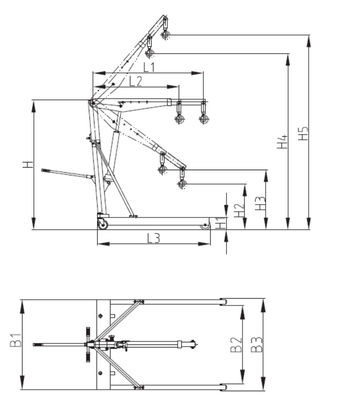 Heavy Duty Single Pump Hydraulic 1 Ton Foldable Shop Crane