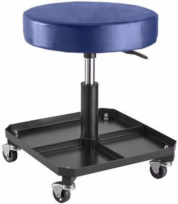 Adjustable Pneumatic 300 Lb Rolling Work Seat With Tool Tray