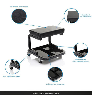 Padded Heavy Duty Adjustable Mechanic's Roller Seat