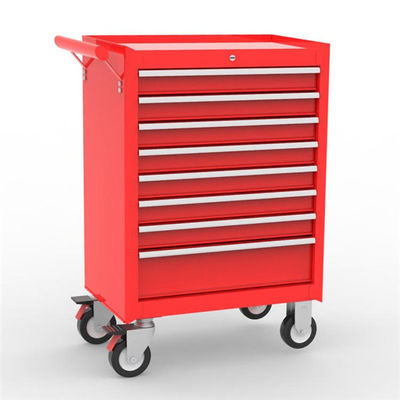 Anti Slip 8 Drawer Mobile Red Tool Chests Cabinets