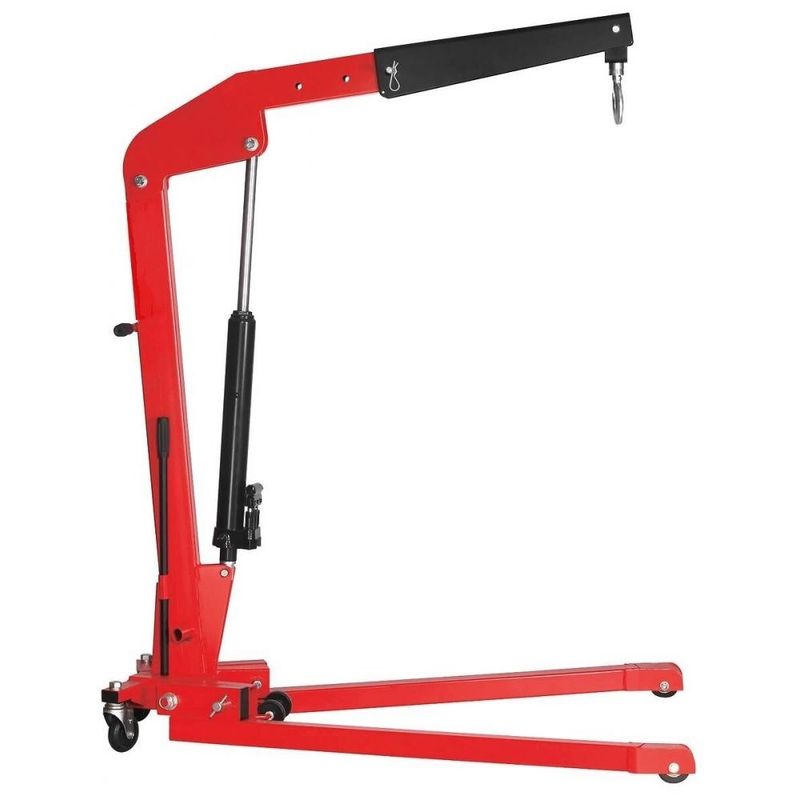 Red Double Pump Folding 1Ton Engine Hoist And Stand