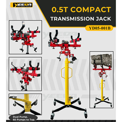 1.2T Twin Piston Hydraulic Transmission Jack with 60 Pump Strokes for Garage Lift