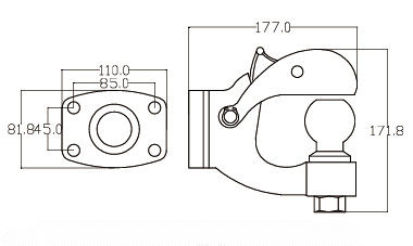 Ball Towing Receiver 2000 Lbs Truck Trailer Spare Parts